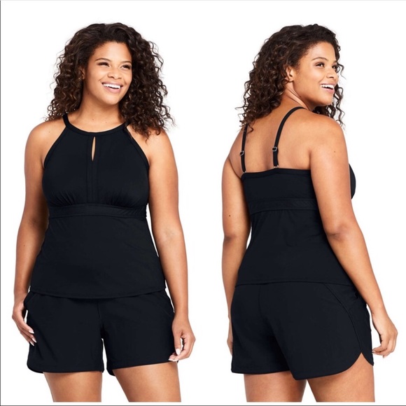Lands end tankini Top keyhole high neck swim - Picture 3 of 5